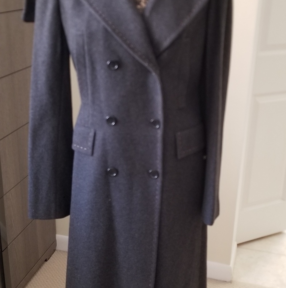 Gianfranco Ferre long grey wool coat